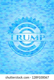 Trump sky blue emblem with mosaic background