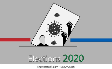 Trump vs Biden, Washington, USA - 2020: Elections, Joe Biden and Donald Trump US presidential candidates, an election envelope highlighting the significant negative moments of Trump's presidency.