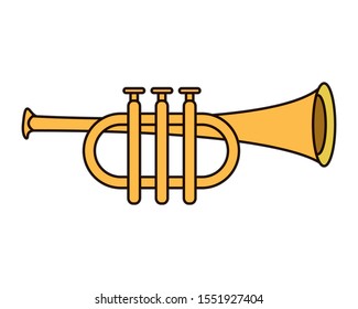 trumpet air instrument musical icon vector illustration design