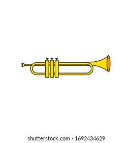 trumpet air instrument on white background