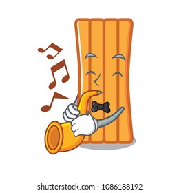 With trumpet air mattress mascot cartoon