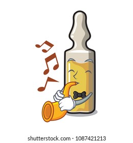 With trumpet ampoule mascot cartoon style