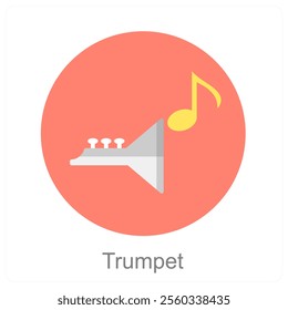 Trumpet and band icon concept