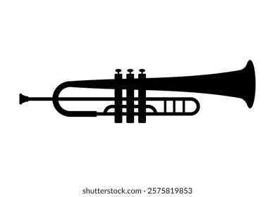 Trumpet black and white flat vector icon and symbol design