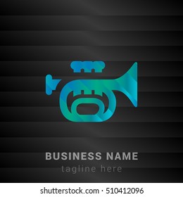 Trumpet Blue,Green and Black silk fashion premium icon / Logo