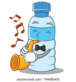 With trumpet bottle character cartoon style