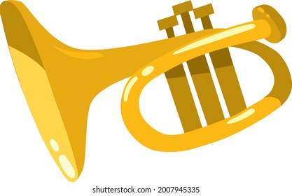 The trumpet. Brass instrument vector illustration