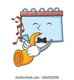Trumpet calendar mascot cartoon style