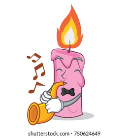With trumpet candle character cartoon style