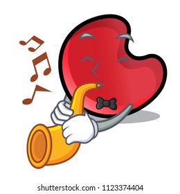 With trumpet candy moon mascot cartoon