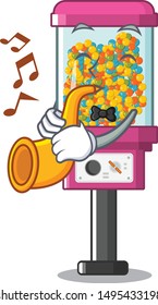 With trumpet candy vending machine with the character