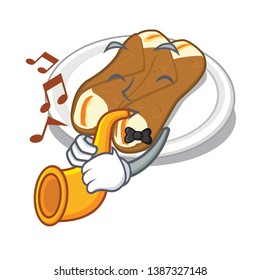 With trumpet cannoli isolated with in the character
