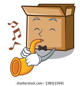 With trumpet cardboard isolated with in the mascot