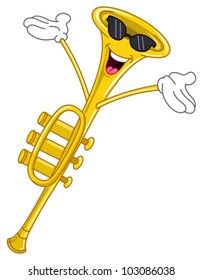 Desenho animado com trompete
