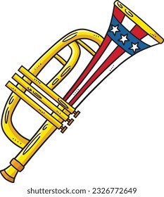 Trumpet Cartoon Colored Clipart Illustration