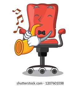 With trumpet cartoon desk chair in modern living room