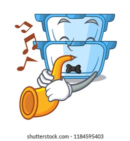 With trumpet cartoon double boiler for the cooking