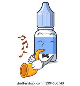 With trumpet cartoon eye drops on drug rack