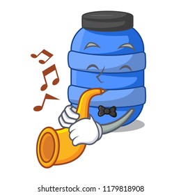 With trumpet cartoon plastic barrel for trash dry