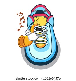 With trumpet cartoon sneaker with rubber toe