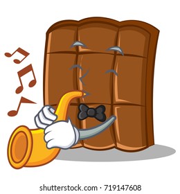 With trumpet chocolate character cartoon style
