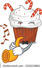 With trumpet christmas cupcake in the character fridge