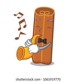 Trumpet cinnamon mascot cartoon style