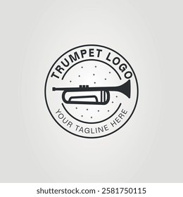 trumpet or clarinet for music orchestra logo vector illustration design