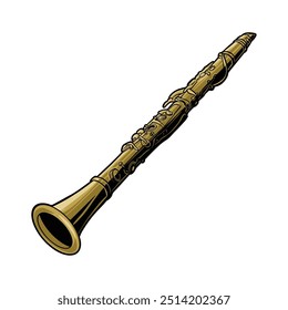 Trompeta Clarinete Saxofón Música Clásico Antiguas Diseño Arte Ilustración Decoración Elemento Vector