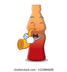 With trumpet cola bottle jelly candy mascot cartoon