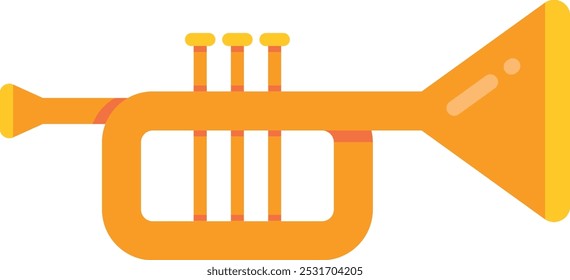 Ícone de cor do trompete. Instrumento de latão. Símbolo de música