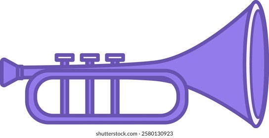 Trumpet Color Icon. Vector Icon. High-pitched Musical Instrument. Brazilian Carnival Concept