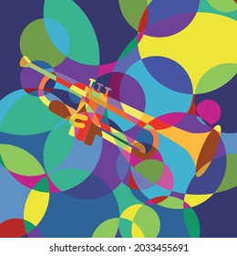 Trumpet Colorful Abstract Vector Illustration