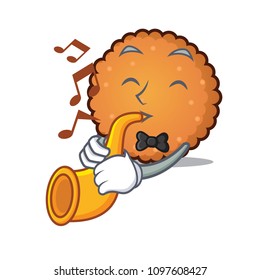 With trumpet cookies mascot cartoon style