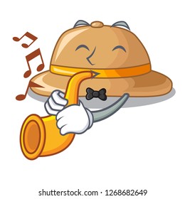 With trumpet cork het located in table chacter