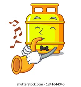 With trumpet creative in gas cartoon tank container