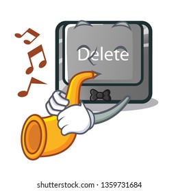 With trumpet delete button in the shape mascot
