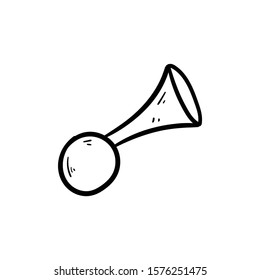 trumpet doodle icon vector hand drawing