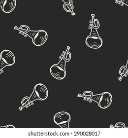 trumpet doodle seamless pattern background