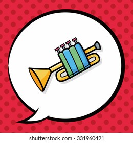 trumpet doodle, speech bubble