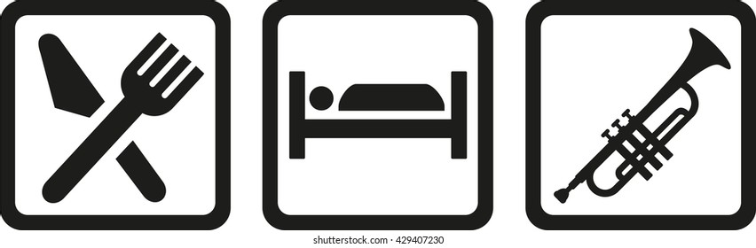 Trumpet - eat sleep icons