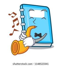 With trumpet education mascot cartoon style