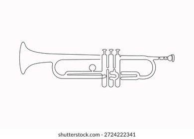 Trompete elegante durchgehende Linie Zeichnung moderne Musik Kunstwerk