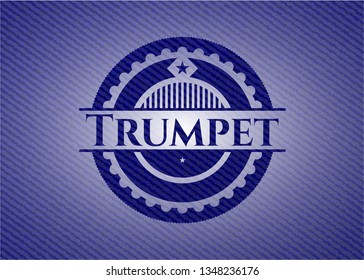 Trumpet emblem with denim texture