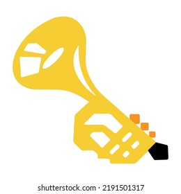 Trumpet emoji icon isolated vector illustration on white background