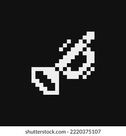 Trumpet emoji, musical instrument pixel art web icon. Design for logo game, sticker, web, mobile app, badges and patches. Isolated vector illustration. 1-bit.