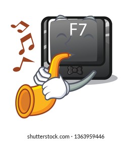 With trumpet F7 button installed in computer cartoon