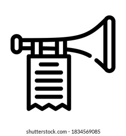 trumpet fanfare line icon vector. trumpet fanfare sign. isolated contour symbol black illustration