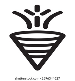 Trumpet firecracker icon, symbolizing celebration and festivity.