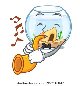 With trumpet fishbowl jumping outside the on character